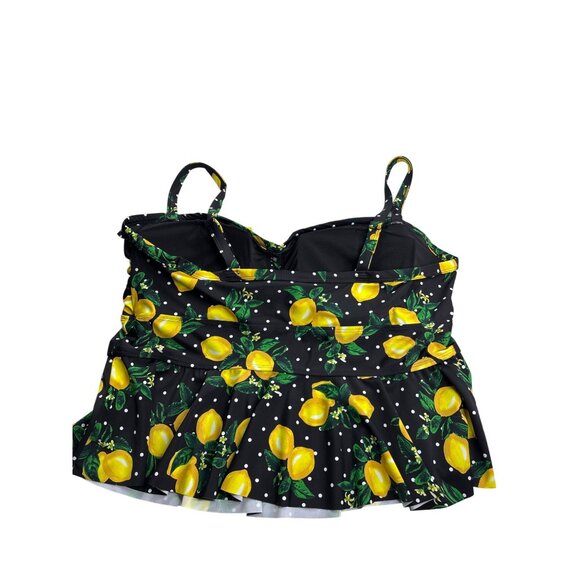 Torrid Lemon Dot Peplum Midkini Top Size 3 (US 3X) - Picture 3 of 5